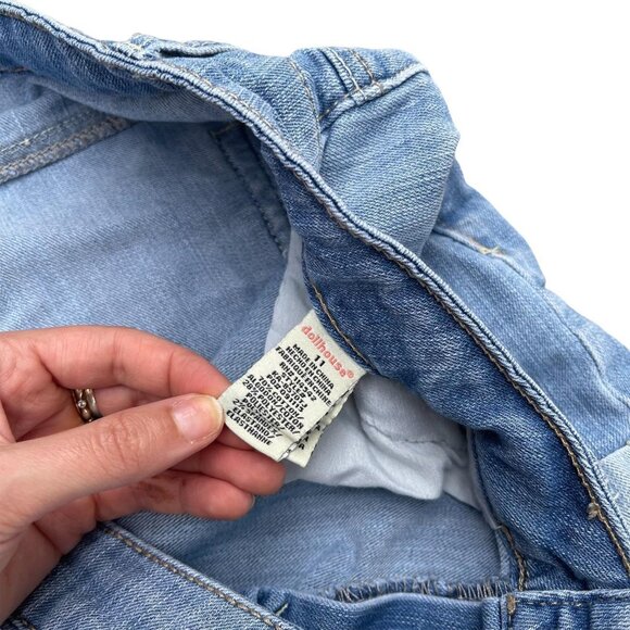 ✨ Y2K Dollhouse Distressed Light Wash Denim Shorts Mid Rise Stretch Sz 11 - Picture 3 of 4